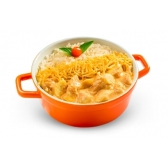 KIT ESTROGONOFE DE FRANGO 330g - (Caixa com 10un de arroz branco 150g + 10un de estrogonofe de frango 180g)